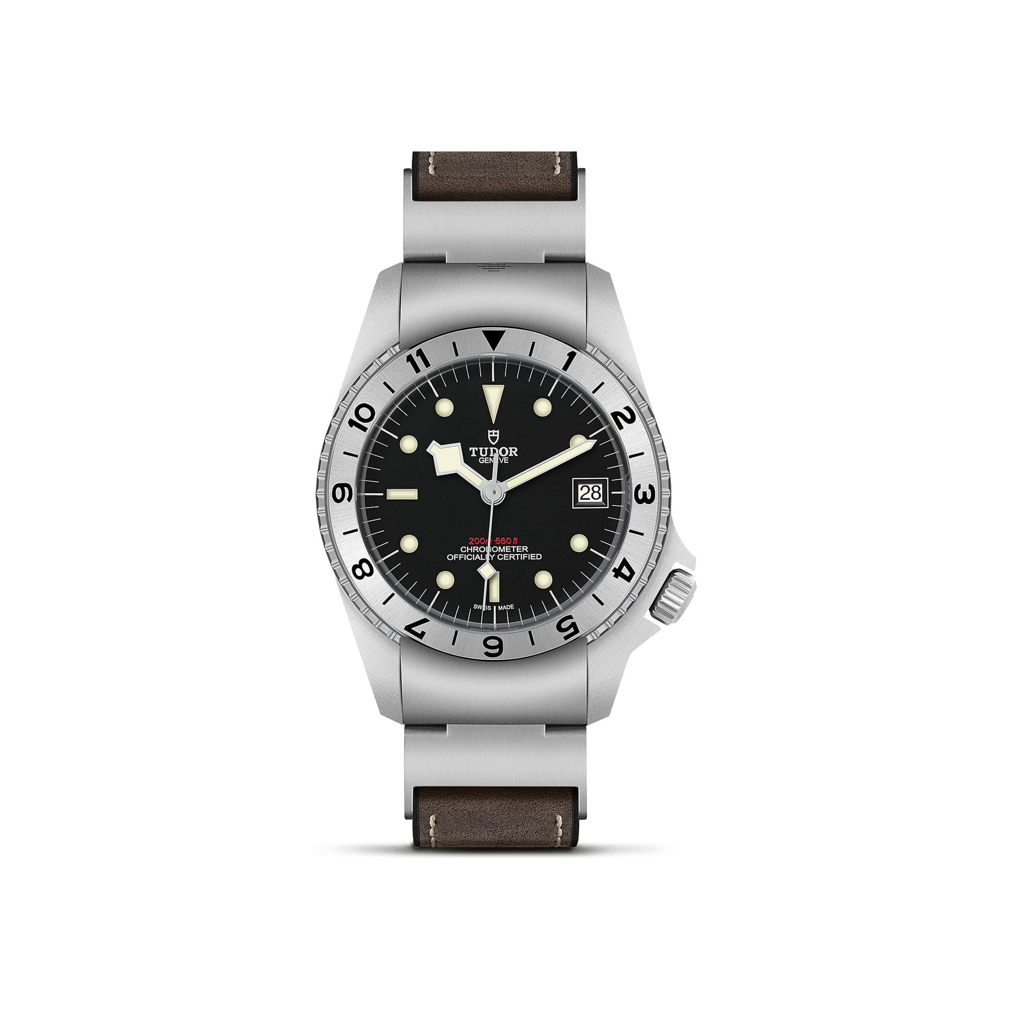 Montre TUDOR Black Bay P01 Boîtier En Acier 42 Mm, Bracelet En Cuir Brun - Acier - Noir