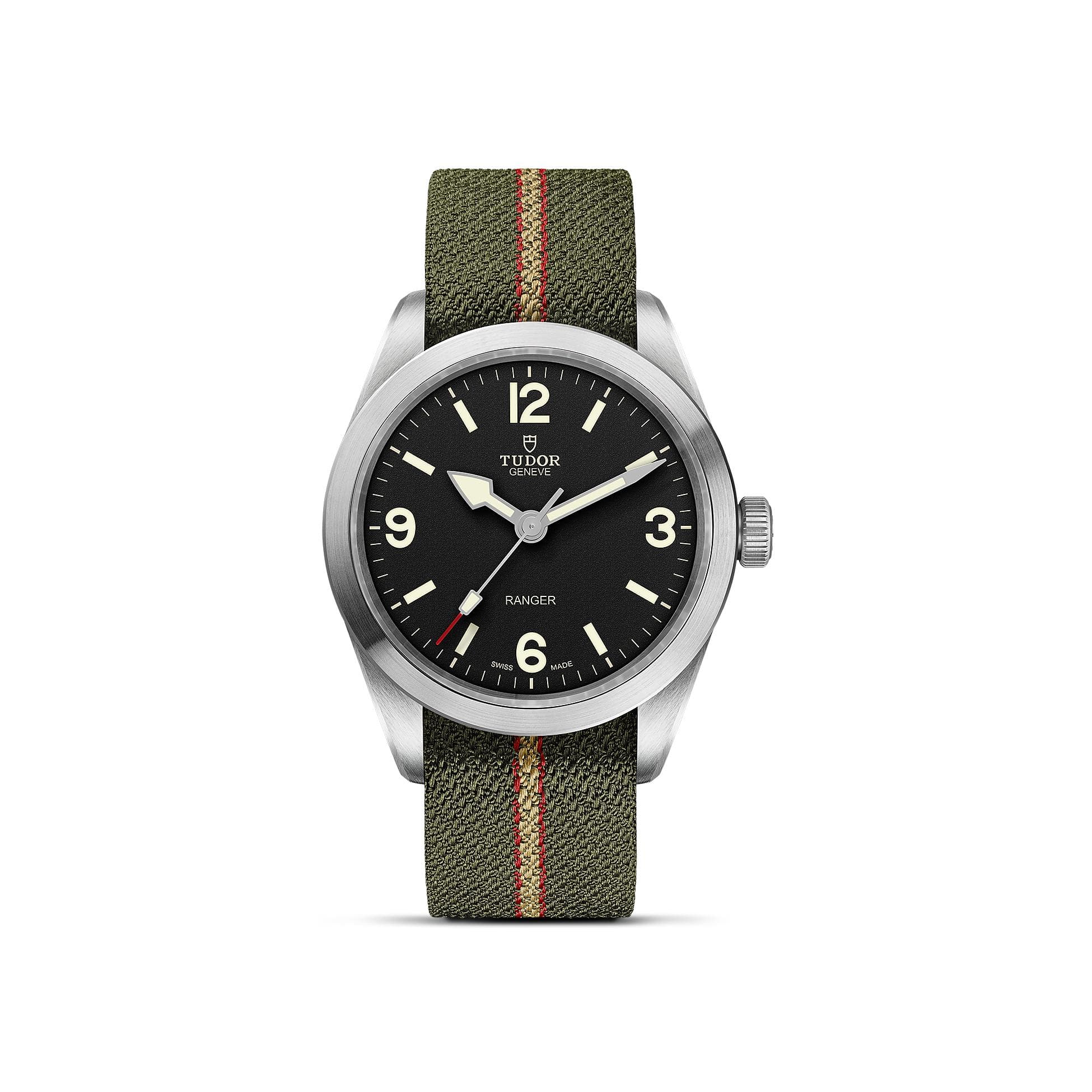 Montre TUDOR Ranger, Boîtier En Acier 39 Mm, Cadran Noir - Acier - Vert