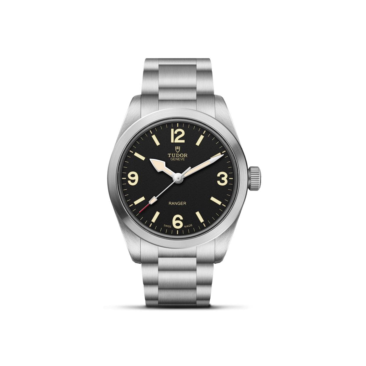 Montre TUDOR Ranger Boîtier En Acier, 36 Mm, Cadran Bombé Noir - Acier - Rose