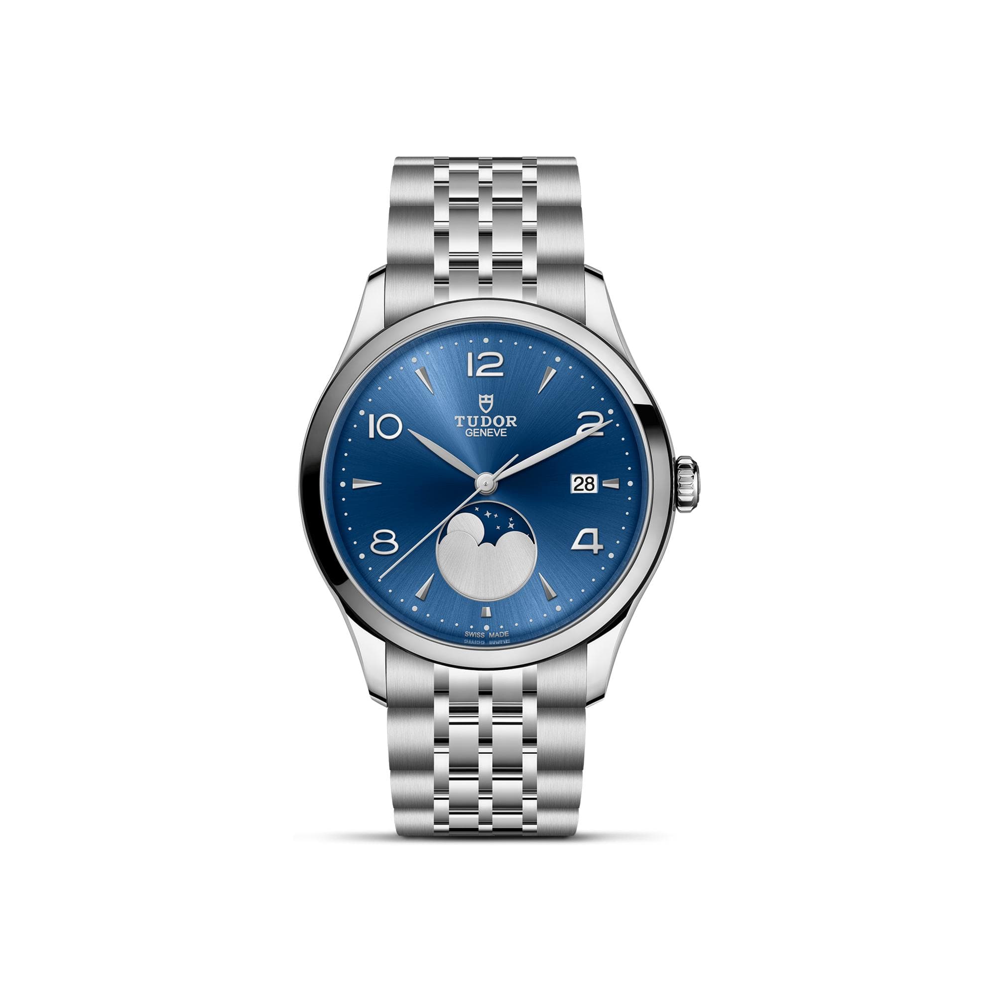 Montre TUDOR 1926 Luna, Boîtier En Acier, 39 Mm, Indicateur Des Phases De La Lune - Acier - Bleu